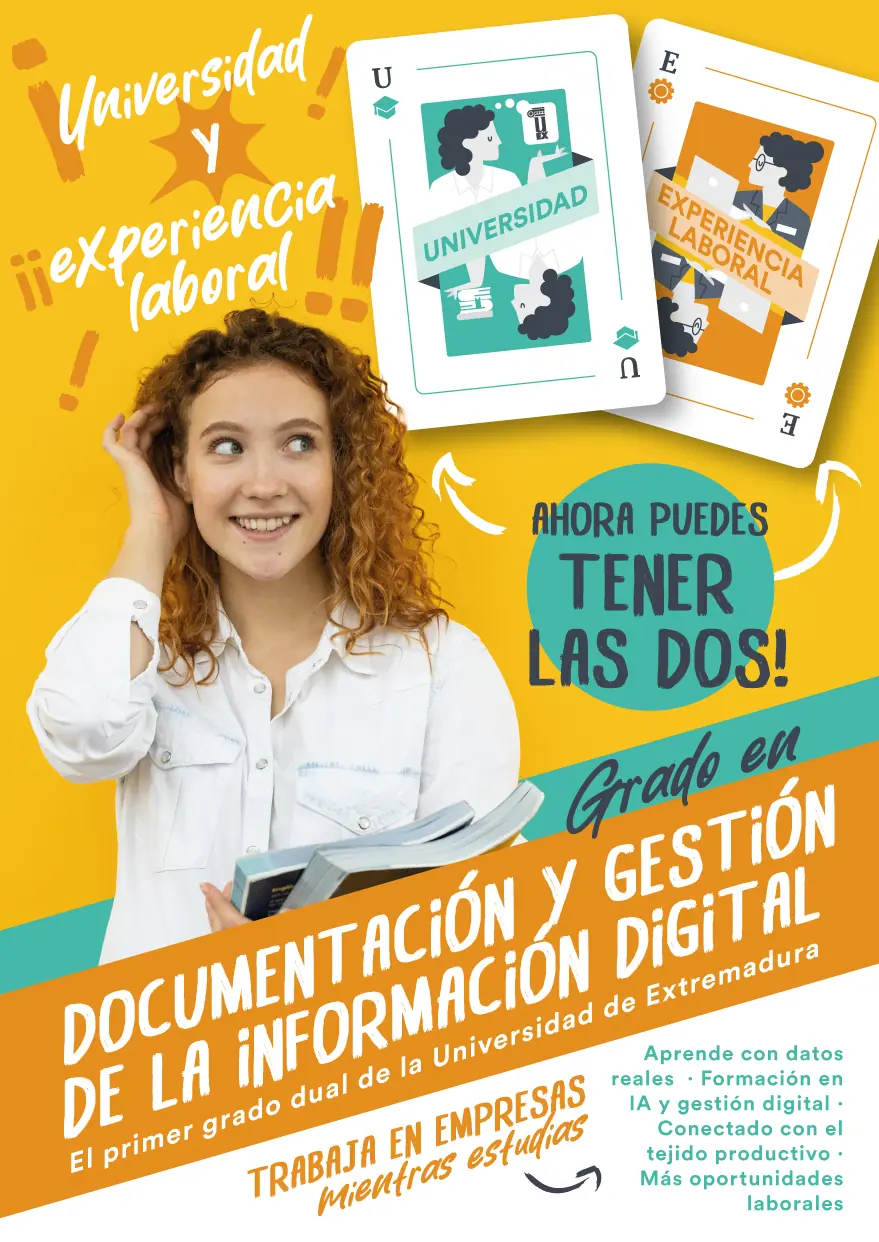 Flyer del Grado Dual: Universidad y experiencia laboral